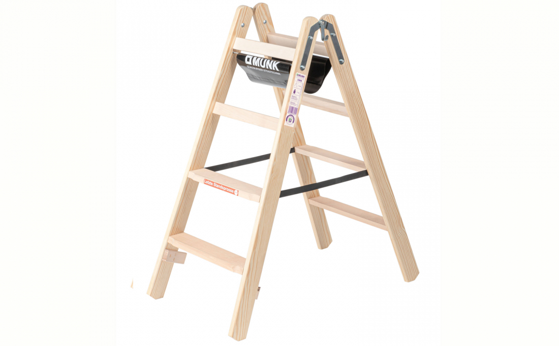 Munk Stufen Stehleiter Holz beidseitig begehbar 2 x 4 2 x 4