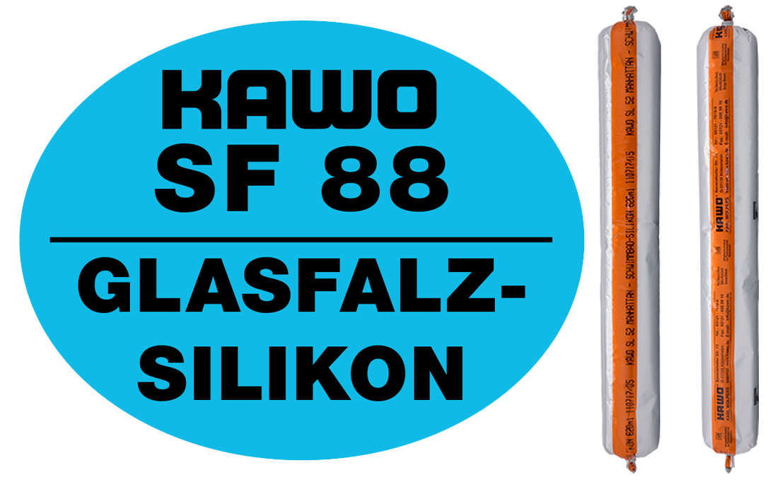 KAWO SF 88 Premium 1K Glasfalz Silikon Dichtstoff Folienbeutel 400 ml weiß 