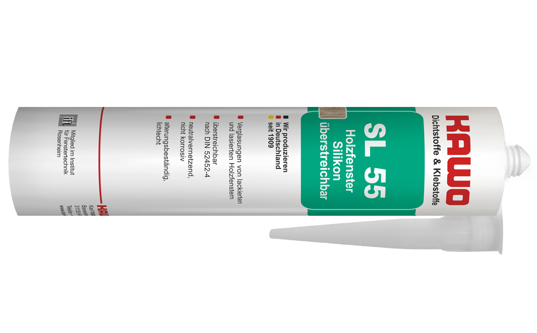 KAWO SL 55 Premium 1K Holzfenster Silikon Dichtstoff 310 ml schneeweiß 
