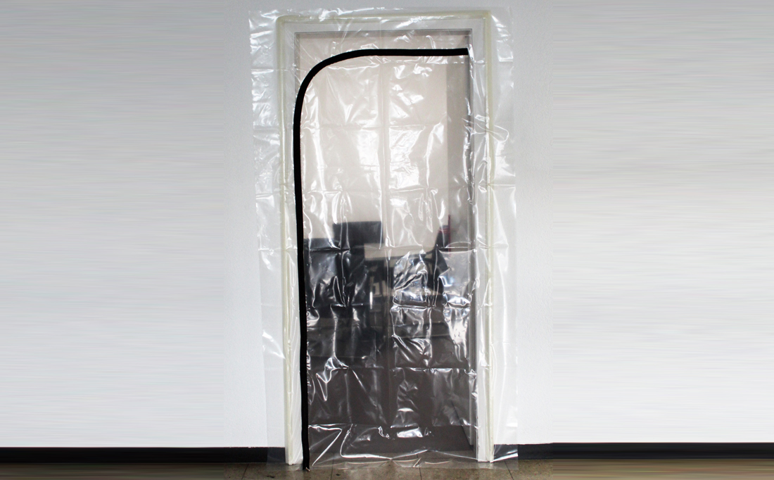 Staubschutztüre PLUS 150µ PE Folie für Türen bis zu 1,2 x 2,2m Breite L Form L Form