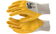 Profi Arbeitshandschuhe Baumwolle Nitril "Maler Grip“ glatt 