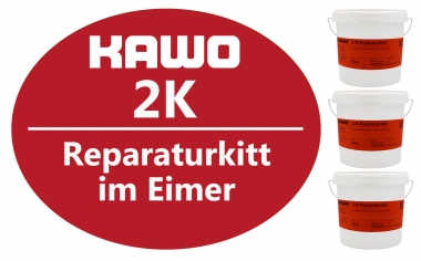 KAWO 2-K Reparaturkitt Komponenten-System Modifizierter Leinölkitt mit Härter für Verglasungen mit freier Dichtstofffase 5 kg beige 