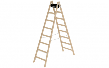 Munk Sprossen Stehleiter Holz beidseitig begehbar 2 x 8 2 x 8