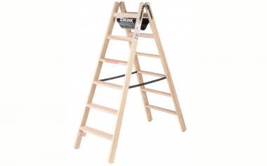 Munk Stufen Stehleiter Holz beidseitig begehbar 2 x 6 2 x 6