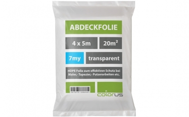 Abdeckfolie gefaltet 7µ HDPE transparent 4 x 5m 4 x 5m