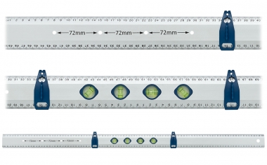 Colorus Markierungslineal PLUS 4-fach Wasserwaage und Markierhilfen 100cm 