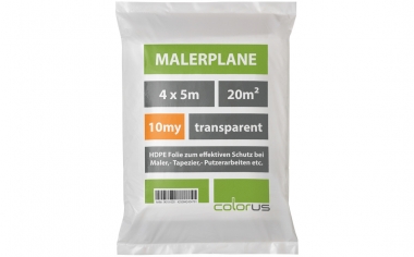 Malerplane gefaltet 10µ HDPE transparent 4 x 12,5m 4 x 12,5m