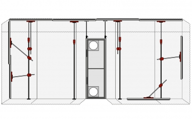 Premium Staubschutzwand XXL Set 6m Breite bis 2,9m Höhe mit Alu Pendeltüre 