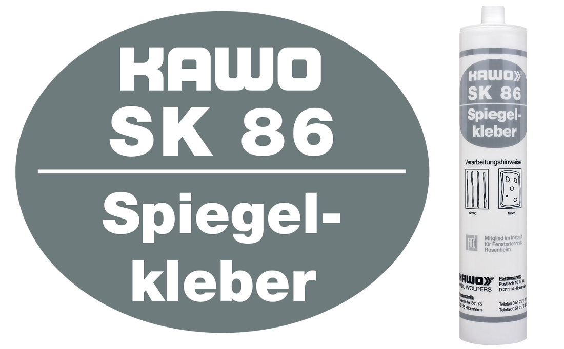KAWO SK 86 Premium 1K Silikon Spiegelkleber 310 ml weiß weiß
